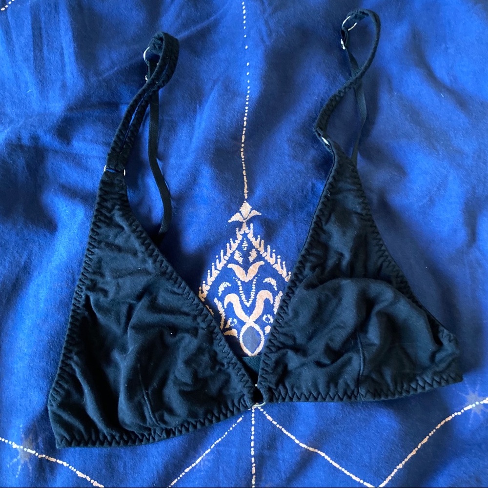 Free People Silver Ring Soft Bra Triangle Bralette